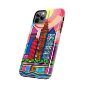 Tulsa Oklahoma Retro Pop Skyline Tough Phone Case LavenderCeleste