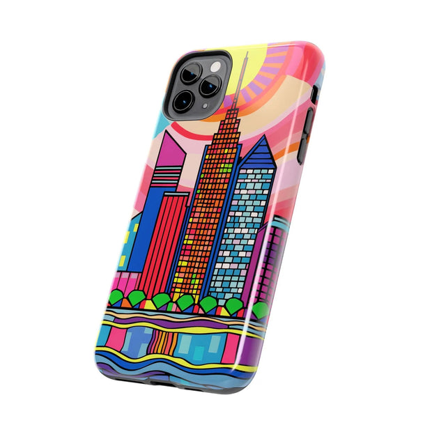 Tulsa Oklahoma Retro Pop Skyline Tough Phone Case LavenderCeleste