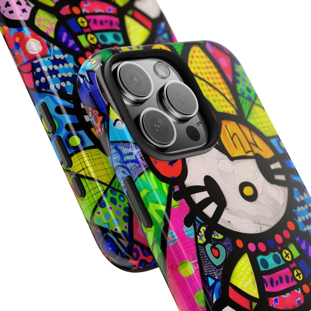 Pop Patchwork Kitty Tough Phone Case LavenderCeleste