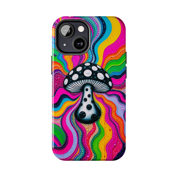 Psychedelic Rainbow Mushroom Art – Trippy Tough Case Printify