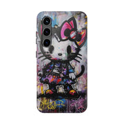 Goth Street Cat Pop Art Graffiti Tough Phone Case LavenderCeleste