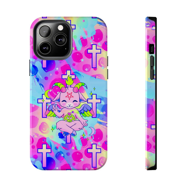 Pastel Goth Kawaii Baphomet Tough Phone Case LavenderCeleste