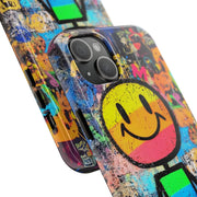 Rainbow Graffiti Smiley Tough Phone Case LavenderCeleste
