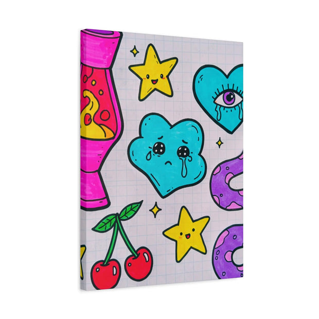 Kawaii Lava Lamp Sad Cloud Snake Matte Canvas Print LavenderCeleste