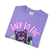 Talk to the Jellybeans Rainbow Cat Comfort Colors Tee LavenderCeleste