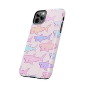 Pastel Shark Pattern Tough Phone Case Printify