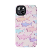 Pastel Shark Pattern Tough Phone Case Printify