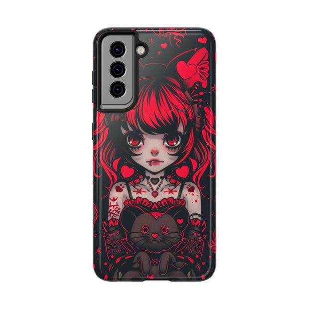 Kawaii Gothpunk Red Heart Tough Phone Case
