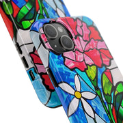 January Carnation Stained Glass Birth Flower Tough Phone Case