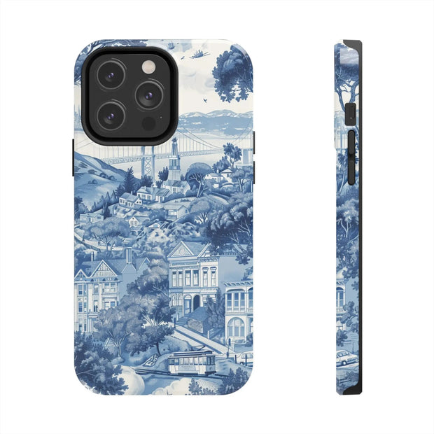 San Francisco Toile de Jouy Scenic Tough Phone Case LavenderCeleste