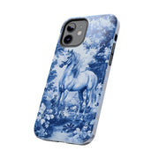 Blue Toile Horse Country Scenic Tough Phone Case LavenderCeleste