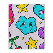 Kawaii Lava Lamp Sad Cloud Snake Matte Canvas Print LavenderCeleste