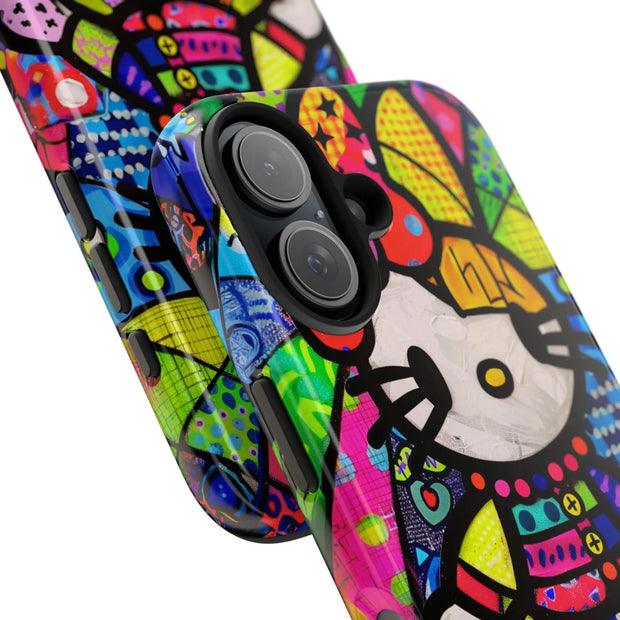 Pop Patchwork Kitty Tough Phone Case LavenderCeleste