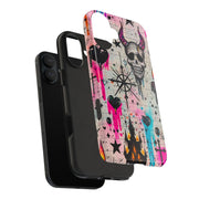 Skull Occult Neon Drip Pastel Goth Tough Phone Case LavenderCeleste