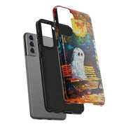 Lonely Ghost Tough Phone Case – Abstract Fall Park Bench Painting