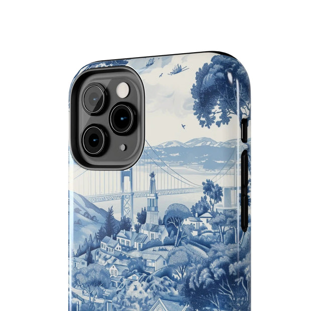 San Francisco Toile de Jouy Scenic Tough Phone Case LavenderCeleste