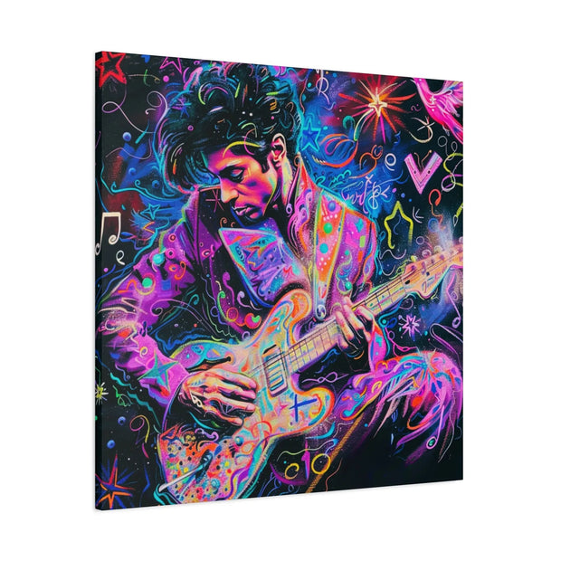 Electric Purple Guitar Legend Matte Canvas Art LavenderCeleste