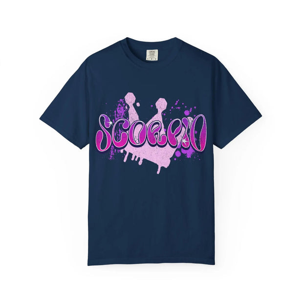 Scorpio Queen Graffiti Zodiac Comfort Colors Tee LavenderCeleste