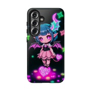 Kawaii Gothic Succubus Neon Heart Tough Phone Case