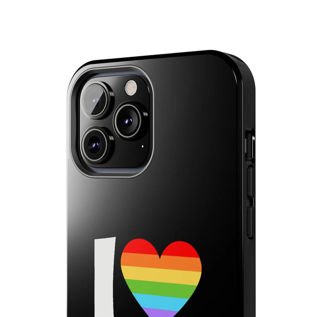 I Love Girls Pride Tough Phone Case – LGBTQ+ Rainbow Heart Design
