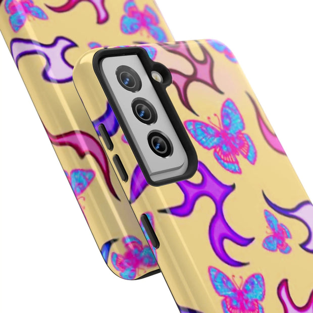 Y2K Butterfly Flames Retro Tough Phone Case LavenderCeleste