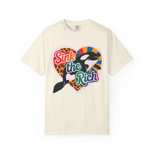 Sink the Rich Retro Orca Activist Comfort Colors Tee LavenderCeleste