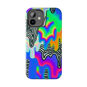 Trippy Technicolor Drip Retro Tough Phone Case LavenderCeleste