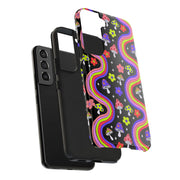 Groovy Mushroom Rainbow Tough Phone Case LavenderCeleste