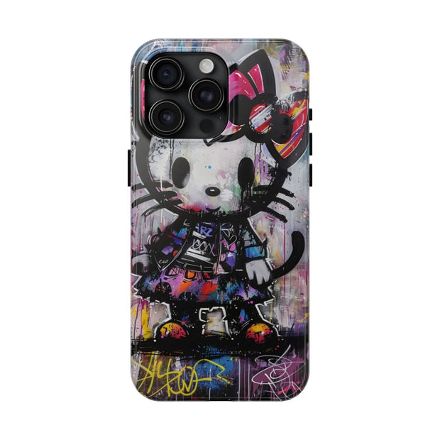 Goth Street Cat Pop Art Graffiti Tough Phone Case LavenderCeleste