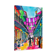 Vibrant New Orleans Jazz Street Matte Canvas – French Quarter Music Scene Printify