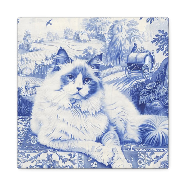 Ragdoll Toile Matte Canvas Art Print LavenderCeleste