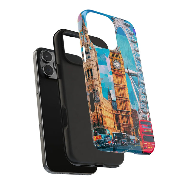 London Big Ben Collage Tough Phone Case – Vibrant City Pop Art Design