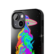 Psychedelic Neon UFO Abduction Tough Phone Case LavenderCeleste