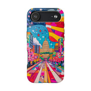 Washington DC Psychedelic Capitol Rainbow Tough Phone Case LavenderCeleste
