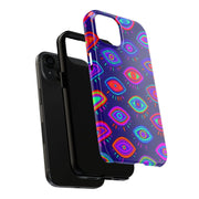 Trippy Neon Evil Eye Protective Tough Phone Case LavenderCeleste