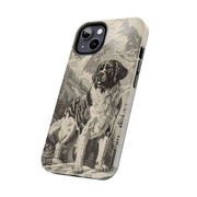 Saint Bernard Toile de Jouy Vintage Tough Phone Case LavenderCeleste