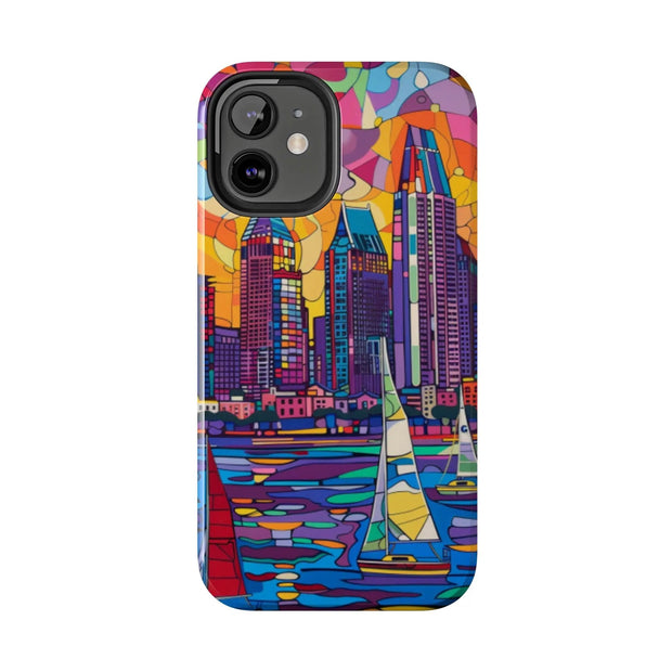 San Diego Skyline Pop Art Tough Phone Case LavenderCeleste