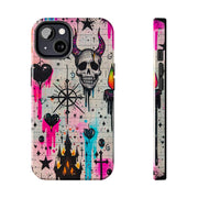 Skull Occult Neon Drip Pastel Goth Tough Phone Case LavenderCeleste