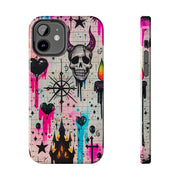 Skull Occult Neon Drip Pastel Goth Tough Phone Case LavenderCeleste