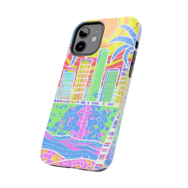 South Beach Miami Mosaic Art Tough Phone Case LavenderCeleste