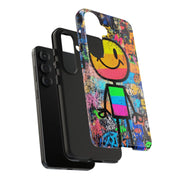 Rainbow Graffiti Smiley Tough Phone Case LavenderCeleste