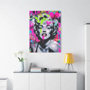Marilyn Monroe Graffiti Matte Canvas – Neon Pop Art Street Style Wall Decor - LavenderCeleste