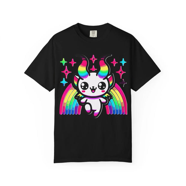 Kawaii Baphomet Rainbow Comfort Colors Tee – Cute Chaos Energy Printify