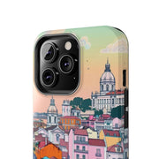 Lisbon Portugal Tough Phone Case – Pastel City Skyline Aesthetic