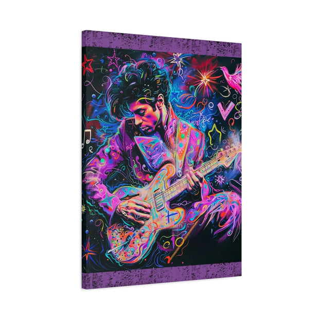 Electric Purple Guitar Legend Matte Canvas Art Printify