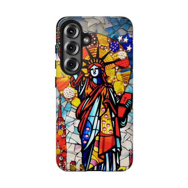 Statue of Liberty Mosaic Art Tough Phone Case LavenderCeleste