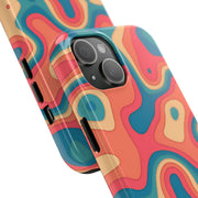 Retro Coral Abstract Mid-Century Tough Phone Case LavenderCeleste