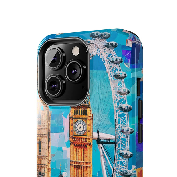 London Big Ben Collage Tough Phone Case – Vibrant City Pop Art Design