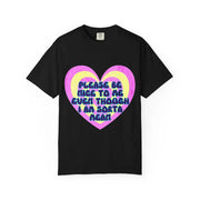 Please Be Nice To Me Retro Heart Graphic Tee LavenderCeleste
