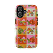 Retro Groovy Snail and Mushroom Tough Phone Case LavenderCeleste